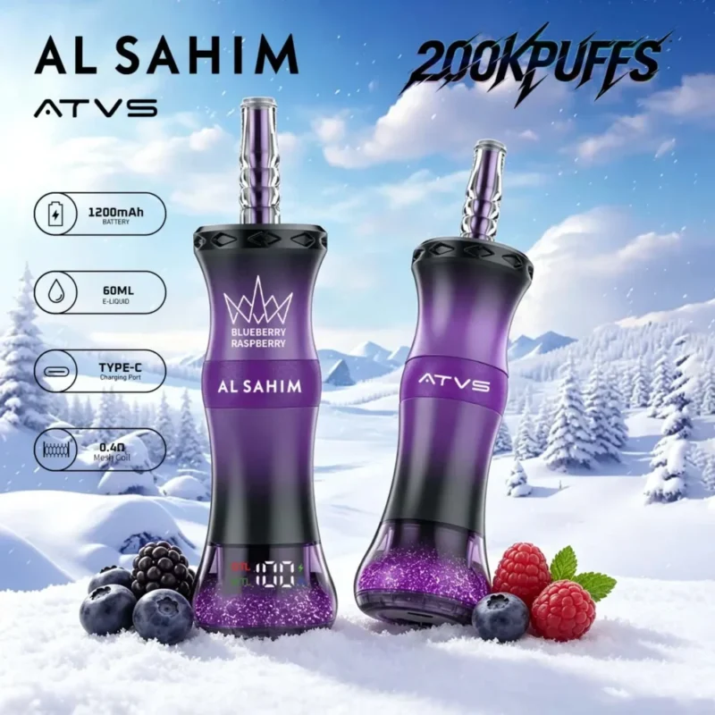 Atvs Al Sahim 200000 200k Puffs Blueberry Raspberry Disposable Vape Device