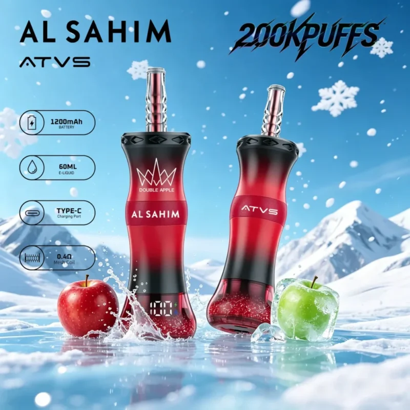Atvs Al Sahim 200000 200k Puffs Double Apple Disposable Vape Device