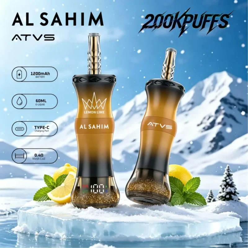 Atvs Al Sahim 200000 200k Puffs Lemon Mint Disposable Vape Device