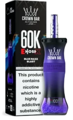 Al Fakher Crown Bar E Hose X 60k Puffs Blue Razz Blast Disposable Vape Device