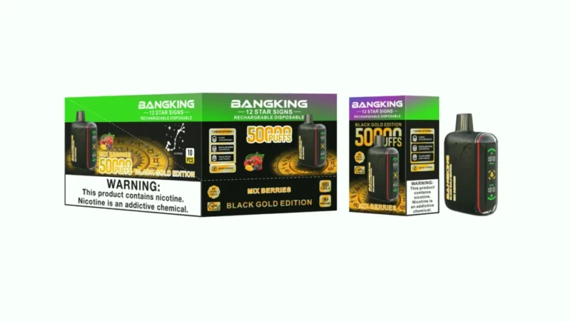 Bang King Pulse 50k 500000 Puffs Black Gold Edition Miexd Berries 2 Disposable Vape Device