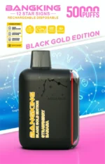 Bang King Pulse 50k 500000 Puffs Black Gold Edition Strawberry Banana Disposable Vape Device