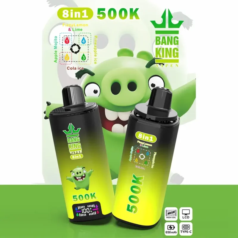 Bnag Leader 500000 500k Puffs 8 In 1 Flavor Fizzy Lemon Lime Apple Mojito Pineapple Ice Cola Ice.jpg Disposable Vape Dev