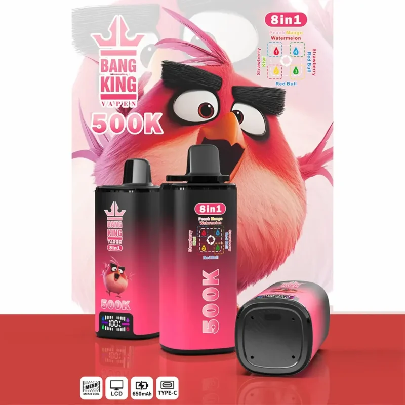Bnag Leader 500000 500k Puffs 8 In 1 Flavor Peach Mango Watermelon Red Bull Strawberry Kiwi.jpg Disposable Vape Device