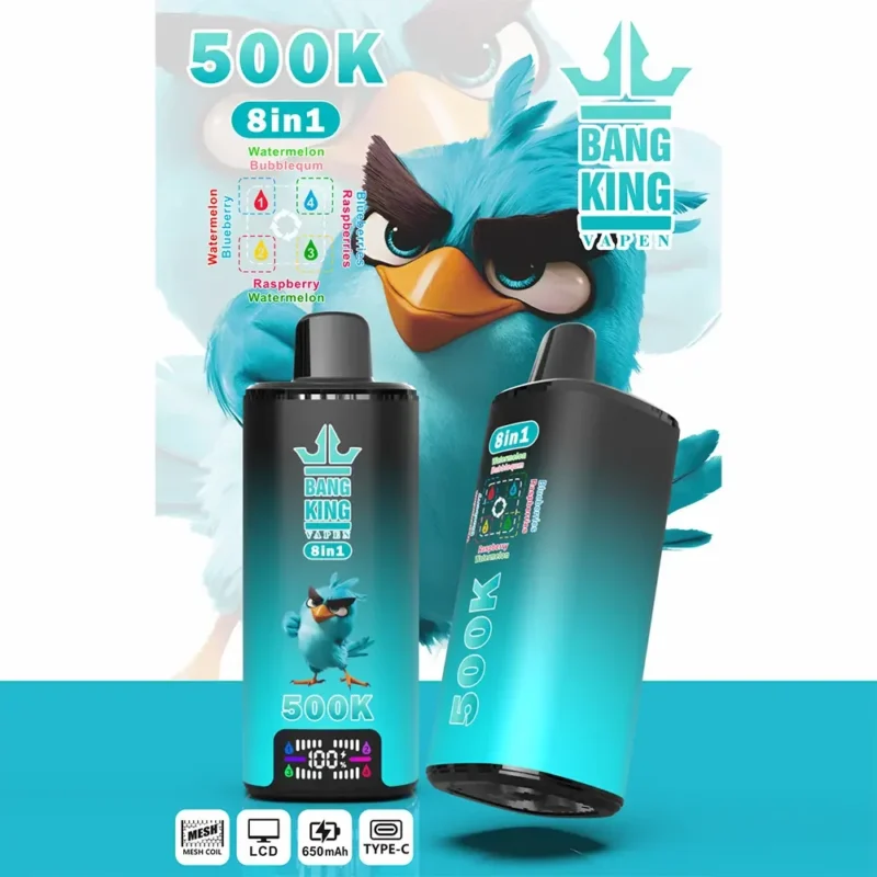 Bnag Leader 500000 500k Puffs 8 In 1 Flavor Watermelon Bubblegum Blueberries Raspberries Raspberry Blueberry.jpg Disposa