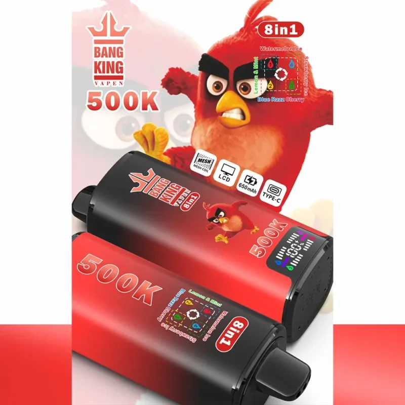 Bnag Leader 500000 500k Puffs 8 In 1 Flavor Watermelon Ice Lemon Mint Strawberry Blue Razz Cherry.jpg Disposable Vape De