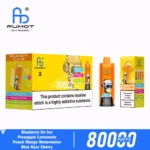 Fumot Eco 80k 80000k Puffs Blueberry On Ice Pineapple Lemonade Peach Mango Watermelon Blue Razz Cherry Disposable Vape D