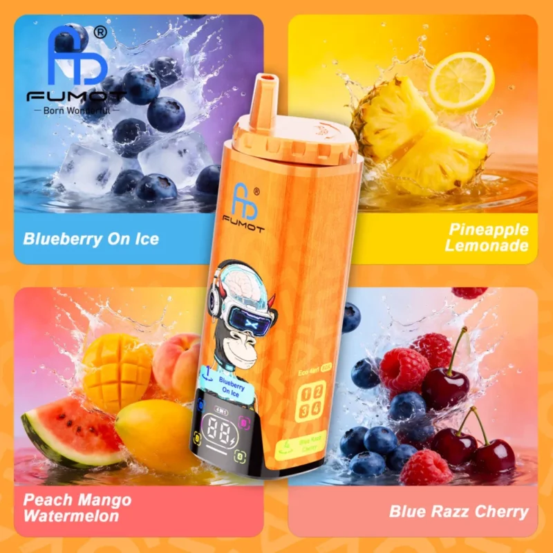 Fumot Eco 80k 80000k Puffs Blueberry On Ice Pineapple Lemonade Peach Mango Watermelon Blue Razz Cherry 3 Disposable Vape