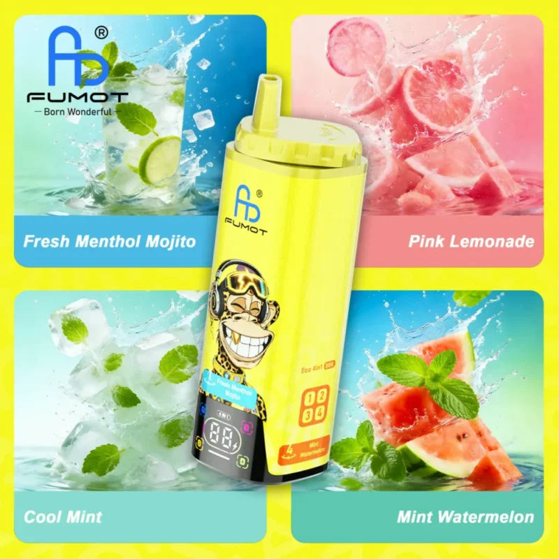 Fumot Eco 80k 80000k Puffs Fresh Menthol Mojito Pink Lemonade Cool Mint Watermelon 3 Disposable Vape Device