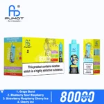 Fumot Eco 80k 80000k Puffs Grape Burst Blueberry Sour Raspberry Strawberry Cherry Ice 1 Disposable Vape Device