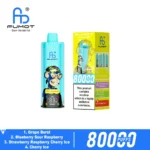 Fumot Eco 80k 80000k Puffs Grape Burst Blueberry Sour Raspberry Strawberry Cherry Ice 3 Disposable Vape Device