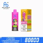 Fumot Eco 80k 80000k Puffs Peach Berry Lemon Passionfruit Grapefruit Orange Blueberry Cherry Cranberry 2 Disposable Vape