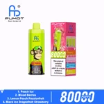 Fumot Eco 80k 80000k Puffs Peach Ice Mixed Berries Lemon Passionfruit Black Dragonfruit Strawberry 2 Disposable Vape Dev