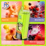 Fumot Eco 80k 80000k Puffs Peach Ice Mixed Berries Lemon Passionfruit Black Dragonfruit Strawberry 3 Disposable Vape Dev