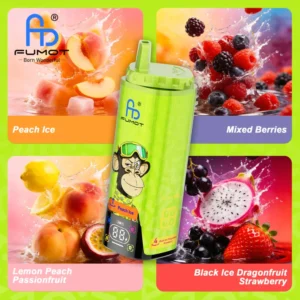 Fumot Eco 80k 80000k Puffs Peach Ice Mixed Berries Lemon Passionfruit Black Dragonfruit Strawberry 3 Disposable Vape Dev