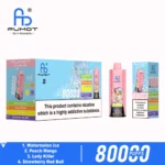 Fumot Eco 80k 80000k Puffs Watermelon Ice Peach Mango Lady Killer Strawberry Red Bull 1 Disposable Vape Device