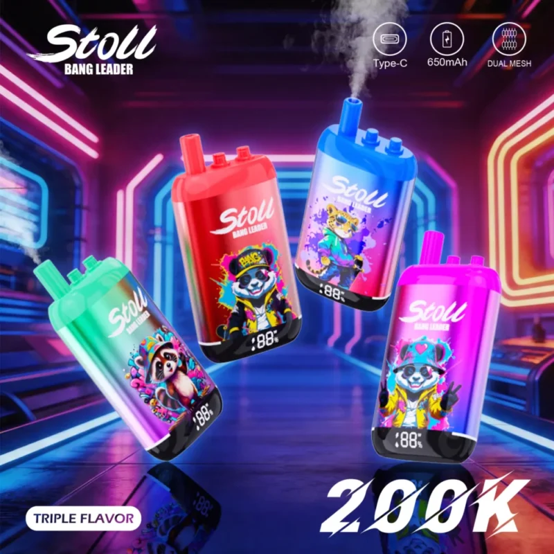 Stoll Bang Leader 200k 200000 Puffs 3 Flavor Vape 4 Disposable Device