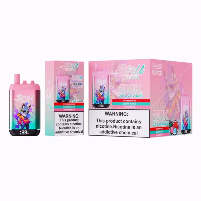 Stoll Bang Leader 200k 200000 Puffs 3 Flavor Vape Watermelon Ice Summer Peaches Strawberry Disposable Device