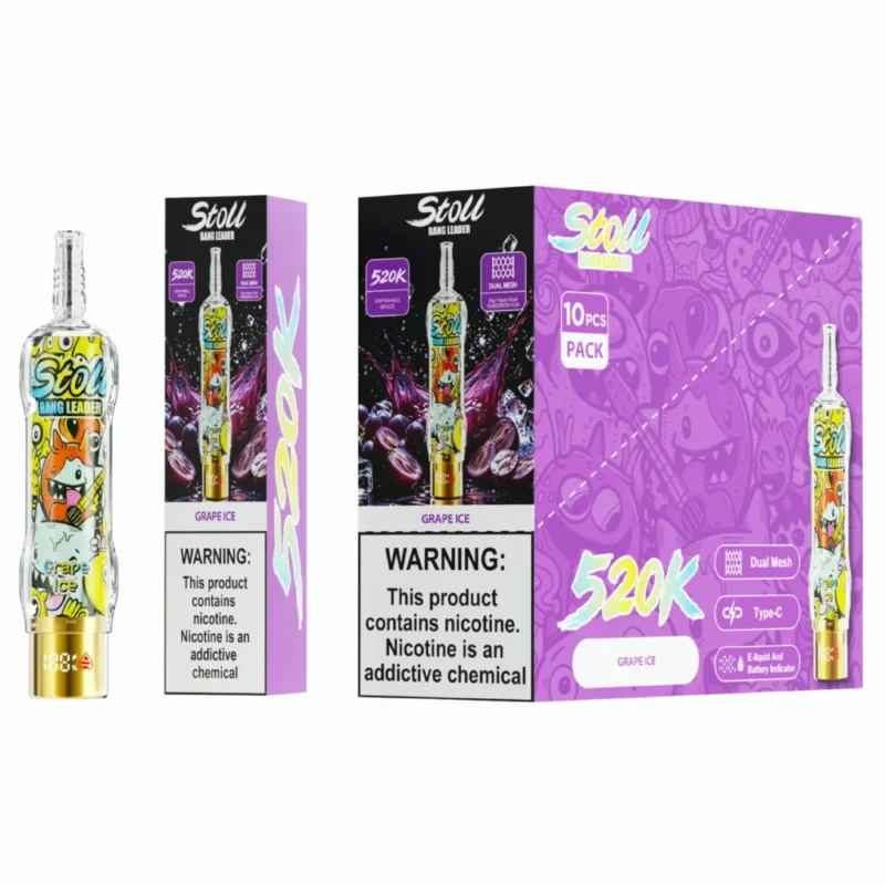 Stoll Bang Leader 520k 520000 Puffs High Capacity Rechargeable Vape Grape Ice Disposable Device