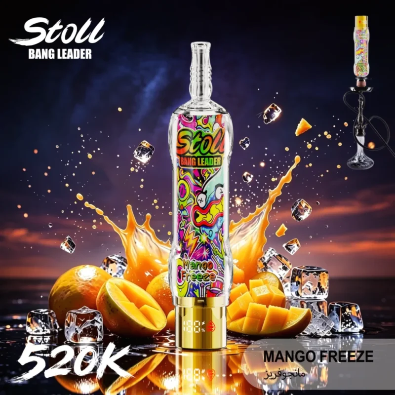 Stoll Bang Leader 520k 520000 Puffs High Capacity Rechargeable Vape Mango Freeze 1 Disposable Device