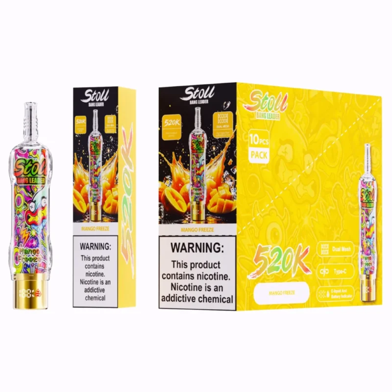 Stoll Bang Leader 520k 520000 Puffs High Capacity Rechargeable Vape Mango Freeze Disposable Device