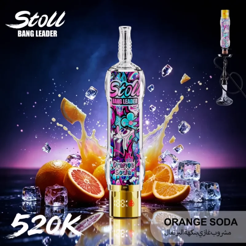 Stoll Bang Leader 520k 520000 Puffs High Capacity Rechargeable Vape Orange Soda 1 Disposable Device