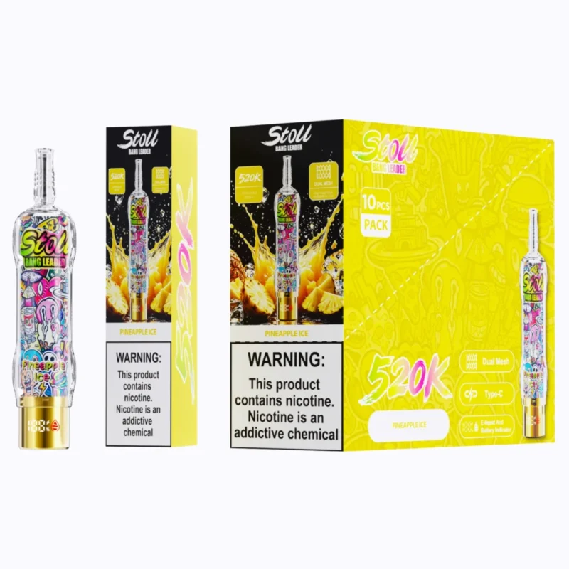 Stoll Bang Leader 520k 520000 Puffs High Capacity Rechargeable Vape Pineapple Ice Disposable Device