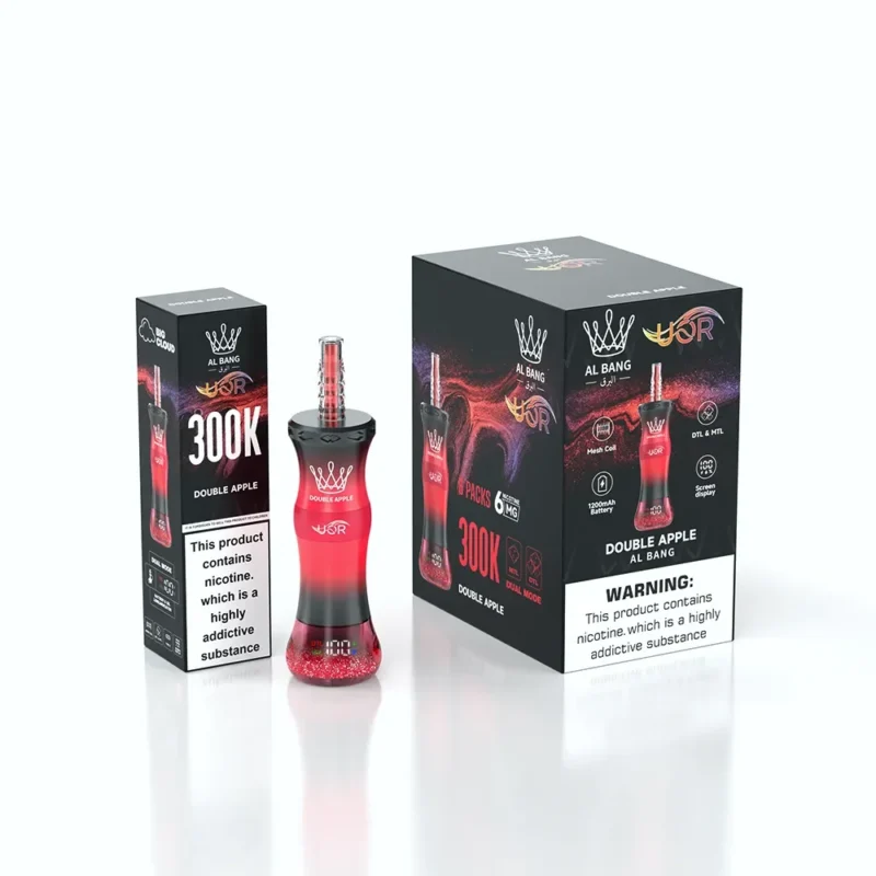 Uor Al Bang 300k 300000 Puffs Shisha Vape Double Apple 2 Disposable Device