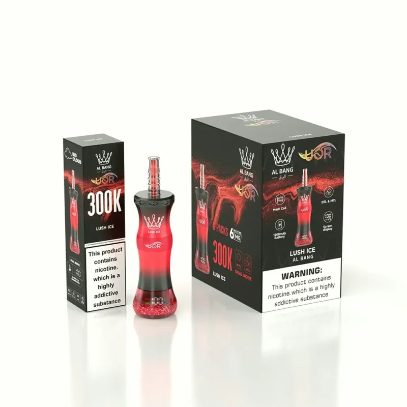 Uor Al Bang 300k 300000 Puffs Shisha Vape Lush Ice 3 Disposable Device