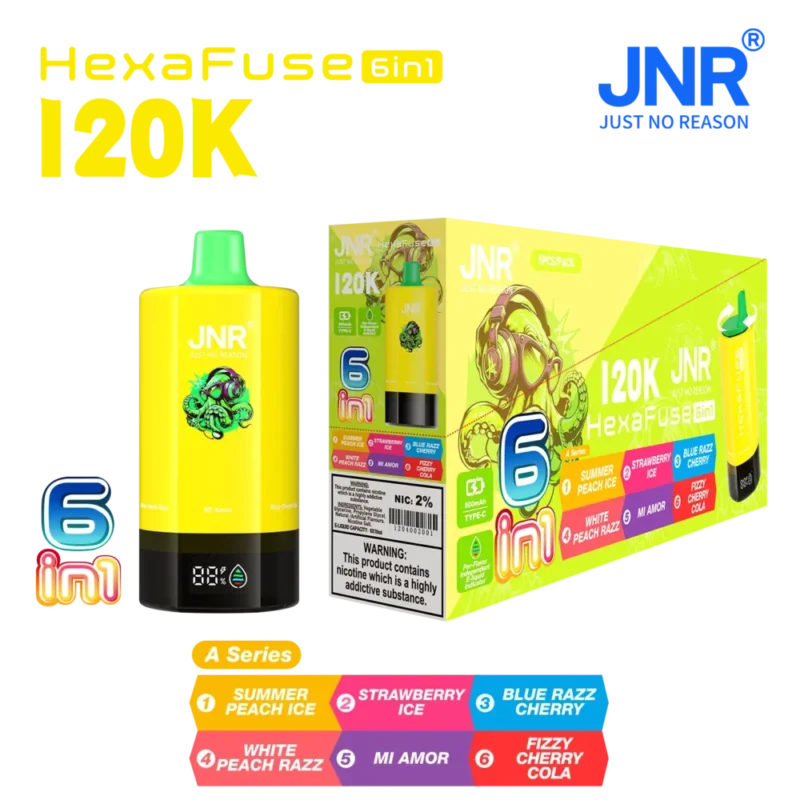 Euvapen Jnr Hexafuse 6 In 1 120000 Puffs Middle Package A Series 01 Eu Warehouse Disposable Vape Device