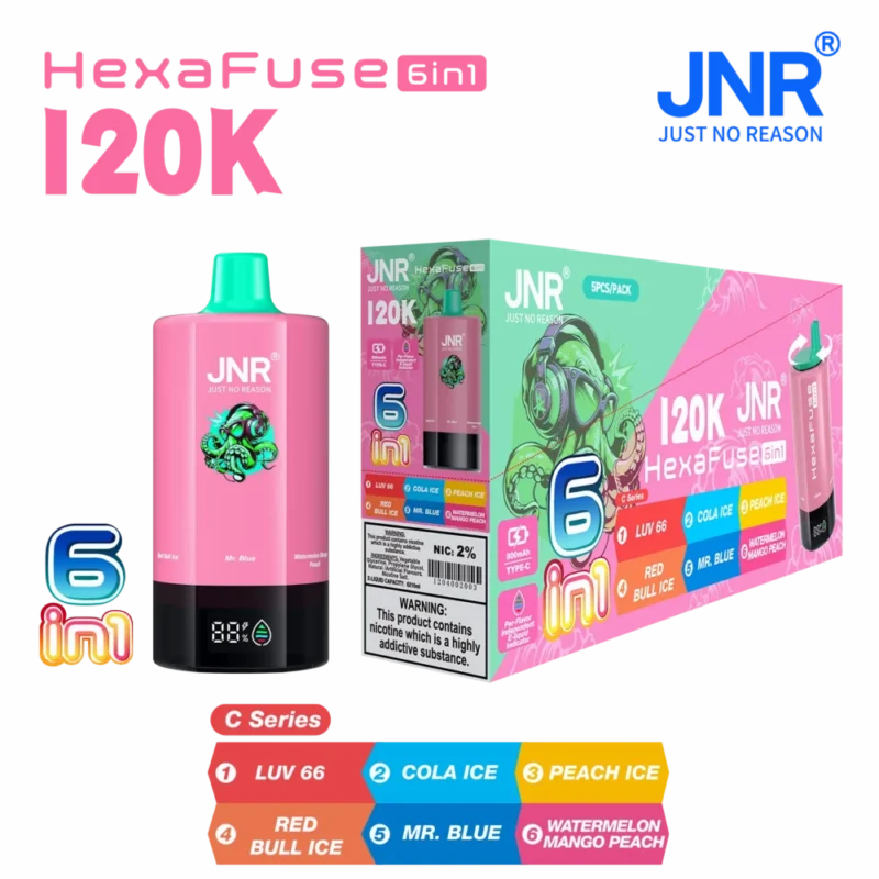 Euvapen Jnr Hexafuse 6 In 1 120000 Puffs Middle Package C Series 03 Eu Warehouse Disposable Vape Device