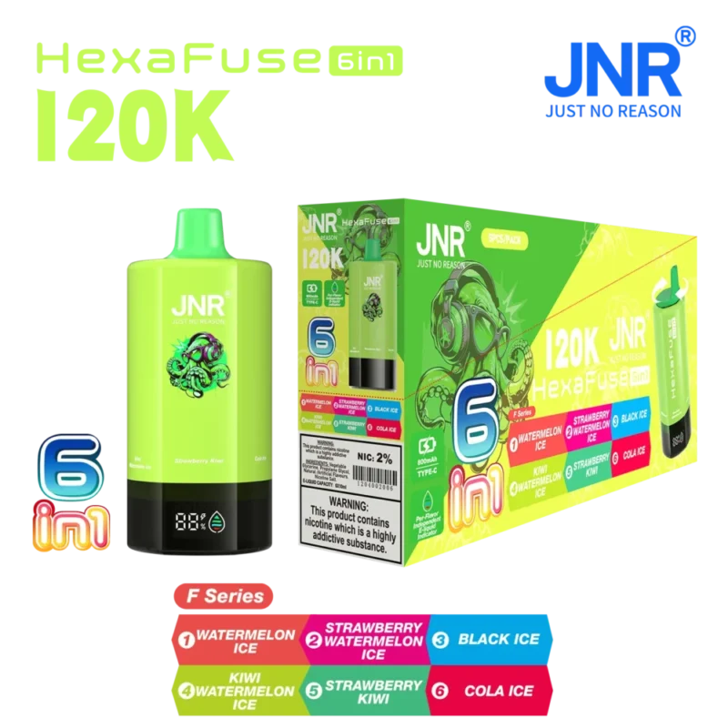 Euvapen Jnr Hexafuse 6 In 1 120000 Puffs Middle Package F Series 06 Eu Warehouse Disposable Vape Device