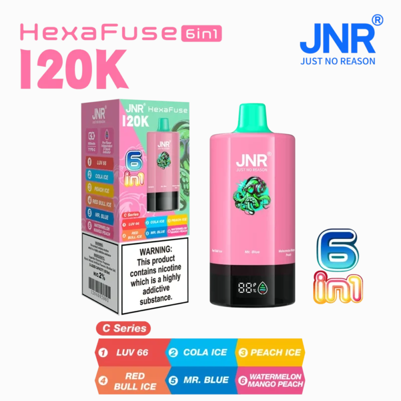 Euvapen Jnr Hexafuse 6 In 1 120000 Puffs Small Package C Series 03 Eu Warehouse Disposable Vape Device