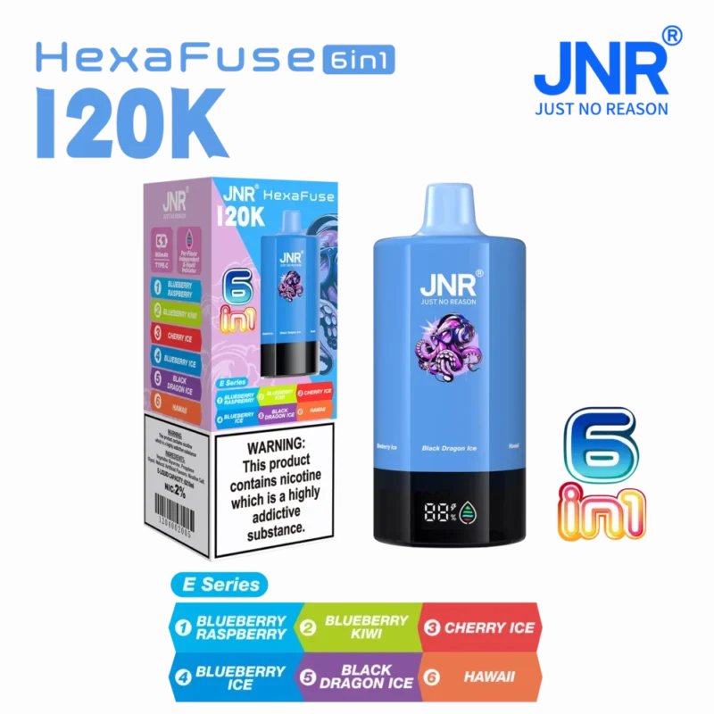 Euvapen Jnr Hexafuse 6 In 1 120000 Puffs Small Package E Series 05 Eu Warehouse Disposable Vape Device