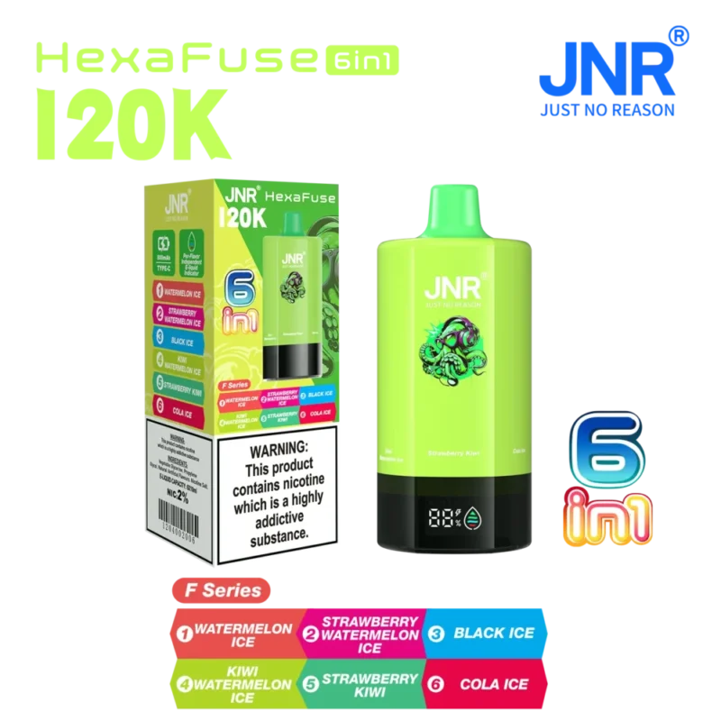Euvapen Jnr Hexafuse 6 In 1 120000 Puffs Small Package F Series 06 Eu Warehouse Disposable Vape Device