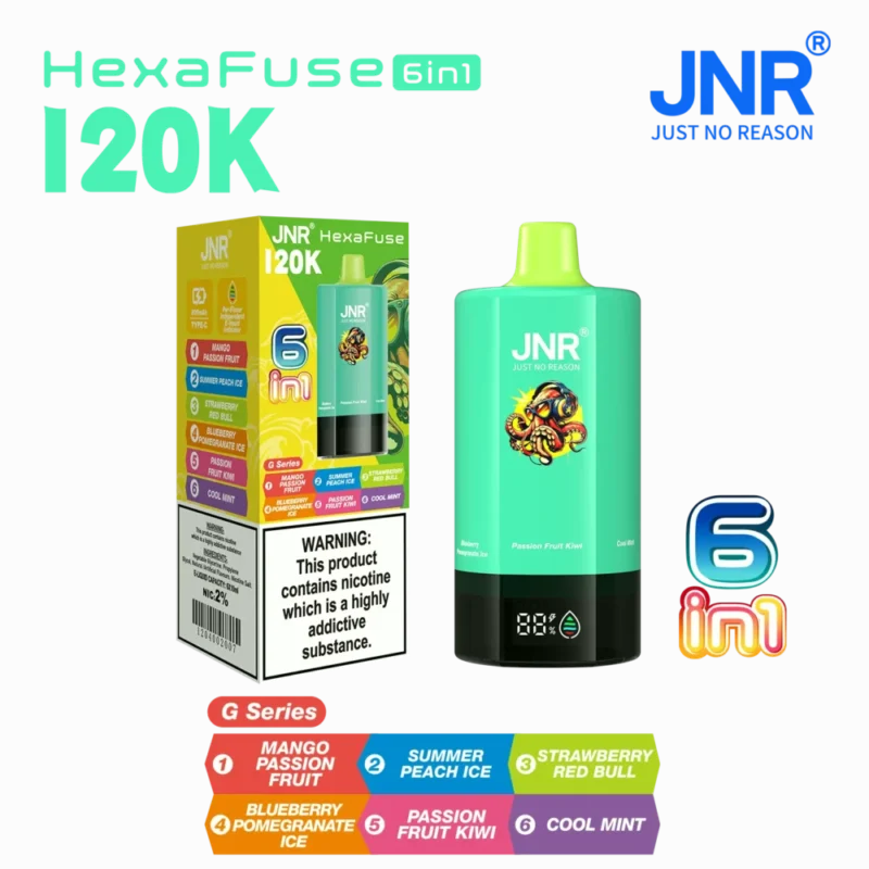 Euvapen Jnr Hexafuse 6 In 1 120000 Puffs Small Package G Series 07 Eu Warehouse Disposable Vape Device