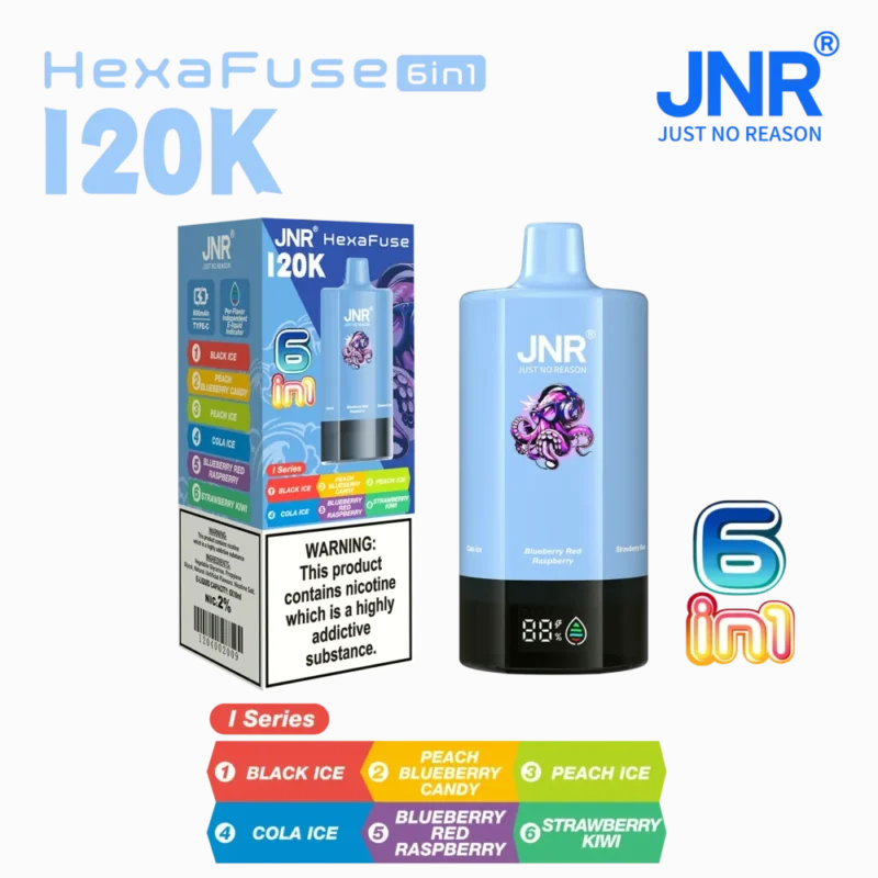 Euvapen Jnr Hexafuse 6 In 1 120000 Puffs Small Package I Series 09 Eu Warehouse Disposable Vape Device