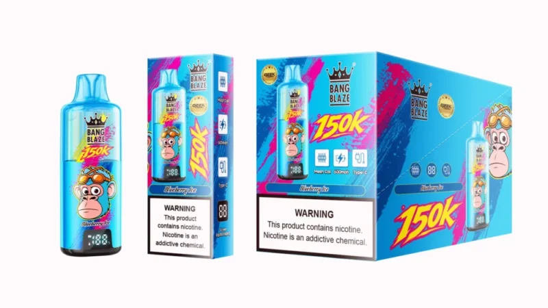 Euvapen Bang Blaze 150000 Puffs Blueberry Ice Product Image 002 Disposable Vape Device