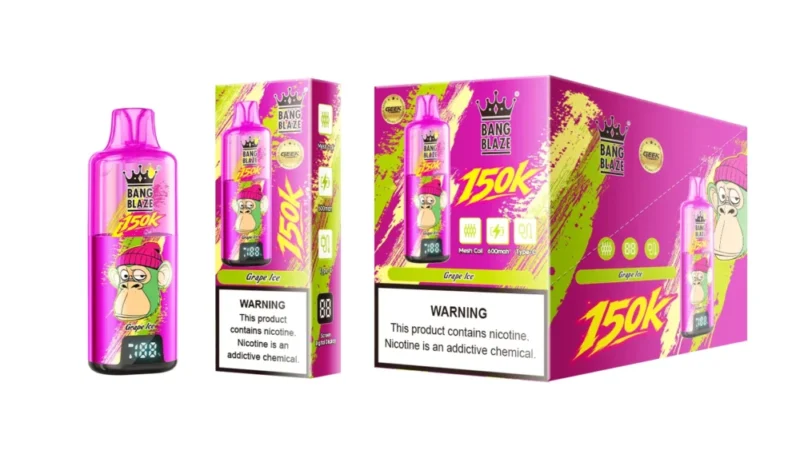 Euvapen Bang Blaze 150000 Puffs Blueberry Raspberry Product Image 003 Disposable Vape Device