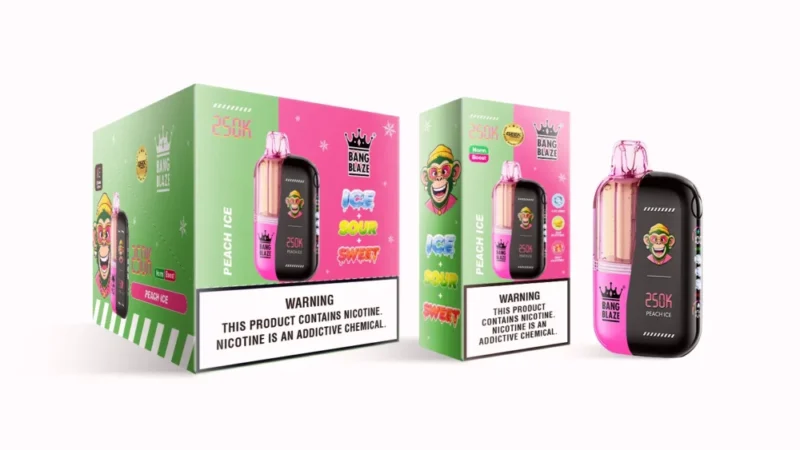 Euvapen Bang Blaze 250.000 Züge Grape Ice Produktbild 004 Einweg-E-Zigarettengerät