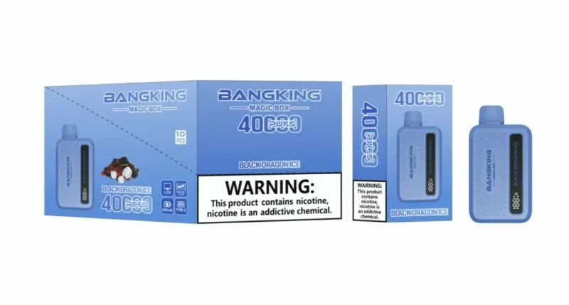 Euvapen Bang King Magic Box 40000 Puffs Black Dragon Ice Flavor Image 005 Disposable Vape Device