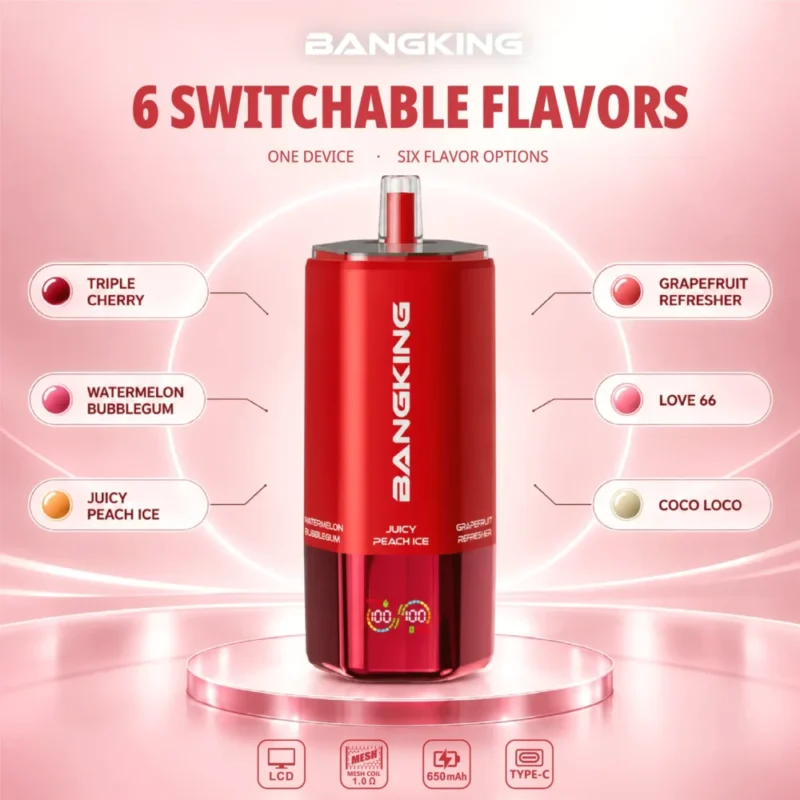 Euvapen Bang King Sixer 360000 Puffs 6 In 1 Flavor Combination 02 018 Disposable Vape Device