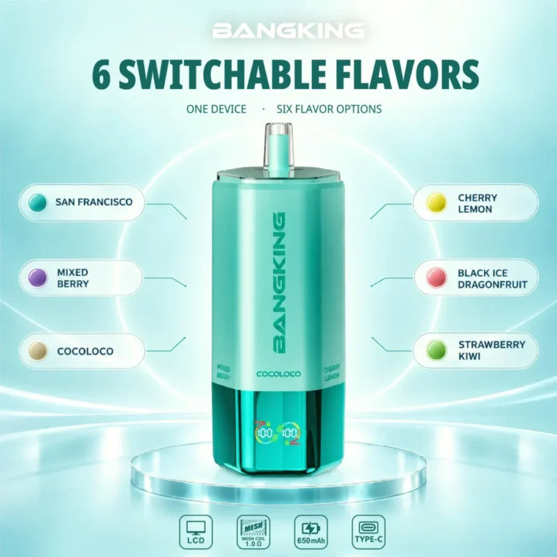 Euvapen Bang King Sixer 360000 Puffs 6 In 1 Flavor Combination 03 019 Disposable Vape Device
