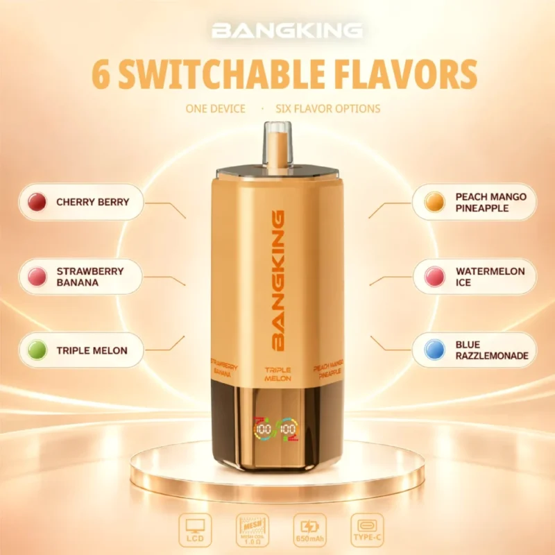 Euvapen Bang King Sixer 360000 Puffs 6 In 1 Flavor Combination 04 020 Disposable Vape Device
