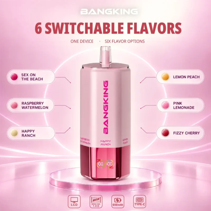 Euvapen Bang King Sixer 360000 Puffs 6 In 1 Flavor Combination 05 021 Disposable Vape Device