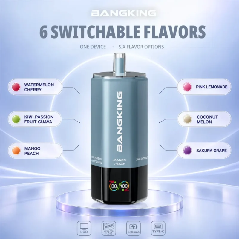 Euvapen Bang King Sixer 360000 Puffs 6 In 1 Flavor Combination 08 024 Disposable Vape Device
