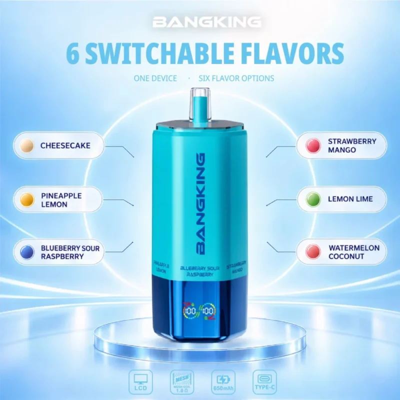 Euvapen Bang King Sixer 360000 Puffs 6 In 1 Flavor Combination 09 025 Disposable Vape Device