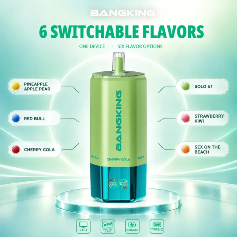 Euvapen Bang King Sixer 360000 Puffs 6 In 1 Flavor Combination 10 017 Disposable Vape Device