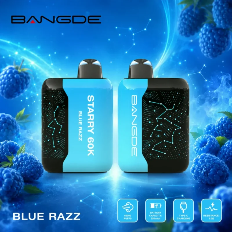 Euvapen Bangde Starry 60000 Puffs Blue Razz Flavor Product Image 012 Disposable Vape Device