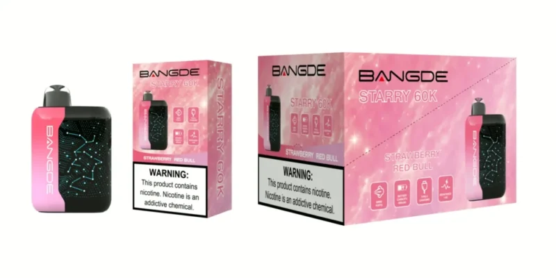 Euvapen Bangde Starry 60000 Puffs Strawberry Red Bull Flavor Product Image 002 Disposable Vape Device